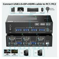 thumbnail image 2 of 4K@144Hz KVM Switch 2 Monitors 2 Computers 8K@60Hz,KCEVE And Displayport Dual Monitor KVM Switch With 4 USB 3.0 Port, 2 of 6