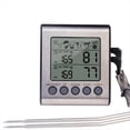 thumbnail image 3 of Termómetro Digital para Carne de Exterior con Doble Sonda para Cocinar en Barbacoa y Horno con Pantalla LCD Grande para Cocina., 3 of 7