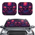 thumbnail image 2 of Windshield Sun Shade, Purple-Red Skull Foldable Car Sun Shade Windshield for Front, 2 Pieces, 2 of 7