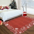 thumbnail image 3 of FairOnly Red 3'x5'Minimalist Area Rug with Scalloped Border Machine Washable Non Slip Non Shedding Low Pile Festive Rug for Living Room Bedroom, 3 of 7
