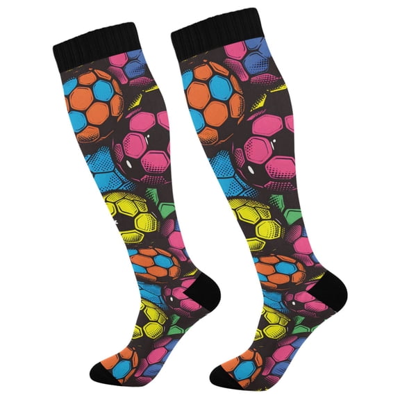 joogoo Art Soccer Footballs Socks Women Men Knee High Sock