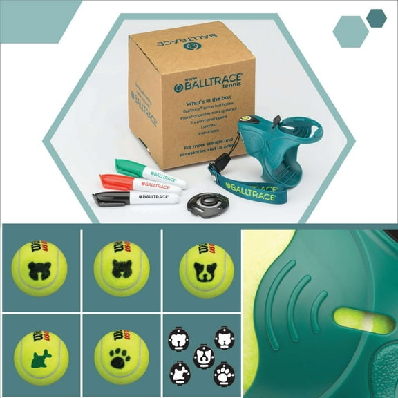 BallTrace Tennis / Padel Ball Marker | Game Point Green | Animal Attraction Bundle