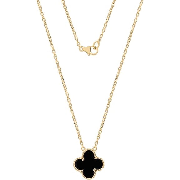 Clover Chain, 925 Sterling Silver with Gold Plated, Attached with Chain