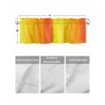 thumbnail image 2 of Kitchen Valances for Window, Ombre Orange Blue Stripe Light Filtering Rod Pocket Valance Curtain, Abstract Minimalist Style Short Curtains Window Topper for Bedroom Bathroom Living Room 42x12in, 2 of 9