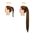 thumbnail image 3 of SAYFUT Long Straight Clip in Ponytail Extension,20/28 Inch Wrap Around Drawstring Pony Tail Hair Extension Synthetic Hairpiece Hair Piece for Women (1B#140-160g), 3 of 8
