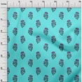 thumbnail image 2 of oneOone Cotton Silk Aqua Blue Fabric Floral Block Craft Projects Decor Fabric Printed By The Yard 42 Inch Wide, 2 of 4