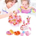 thumbnail image 3 of 99 PCS Pretend Role Play Kitchen Toy Happy Birthday Cake Food Cutting Set Kids, 3 of 9