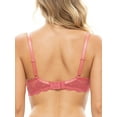 thumbnail image 3 of Deyllo Women's Lace Push Up Padded Plunge Add Cups Underwire Lift Up Bra, Peach Pink 36A, 3 of 9
