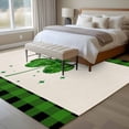 thumbnail image 4 of Large Area Rugs for Living Room Bedroom, St. Patrick's Day 6'x9' Rug Washable Carpet Runner Indoor Outdoor, Green Shamrock Leaves Love Plaid Beige Non Slip Floor Mats Rug for Kitchen, Playroom, 4 of 8