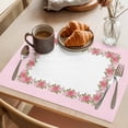 thumbnail image 3 of Mother's Day Placemats Set of 4, Watercolor Pink Flower Border Rustic Floral Leaf Non-Slip Place Mats Washable Table Mats for Kitchen Dining Table Decorations Indoor/Outdoor, 3 of 9
