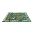 thumbnail image 2 of Ahgly Company Machine Washable Indoor Square Persian Turquoise Blue Traditional Area Rugs, 7' Square, 2 of 4
