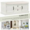 thumbnail image 6 of Bellemave Entry Storage Bench with Cushion, Shoe Bench with 2 Drawers and 2 Cabinets, Wooden Organizer Storage Bench for Entry/Bedroom/Closet/ Living Room/Hallway（White）, 6 of 8