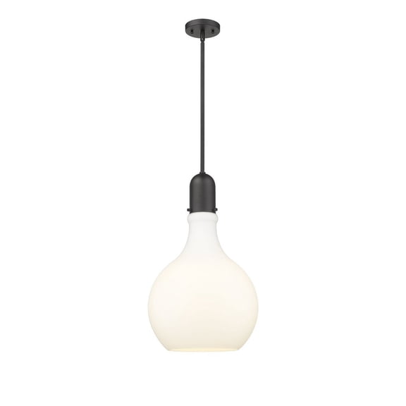 492-1S-BK-G581-14-LED-Innovations Lighting-Amherst - 1 Light Pendant In Industrial Style-22.75 Inches Tall and 13.75 Inches Wide Matte Black Matte