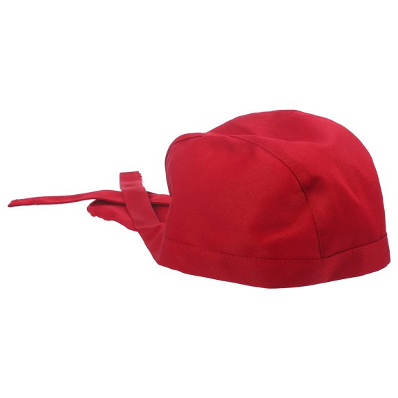 Dark Red Cotton Chef Hat for Wearing Unisex Kitchen Cooking Hat Fits Scalp Prevents Hair