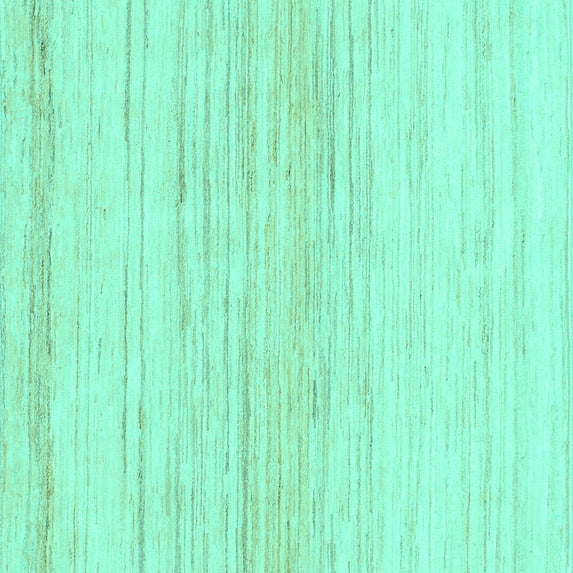 Ahgly Company Indoor Square Solid Turquoise Blue Modern Area Rugs, 6' Square