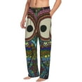 thumbnail image 2 of Uemuo Boho Owl Pattern Men's Wide Leg Palazzo Lounge Pants with Pockets Light Weight Loose Comfy Casual Pajama Pants-XX-Large, 2 of 9