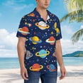 thumbnail image 5 of Daiia Planets and Stars Hawaiian Shirt for Men Gentle Cotton Regular Short Sleeve Casual-3X-Large, 5 of 9
