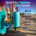 thumbnail image 2 of Travel Tumblers Stainless Steel Coffee Mug 20 oz BPA Free Double Wall Vacuum Insulated for Hot or Cold Beverages with Spill-Proof Slide Lid by Vertall - Aqua, 2 of 10