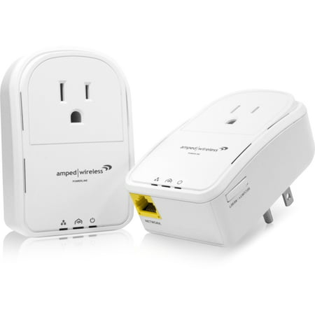 Amped Wireless PLA2 Powerline Nano AV500 1-Port Network Adapter Kit - 1 x Network (RJ-45), HomePlug AV500, Kit Includes 2 Units, Pass-through Outlet