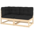 thumbnail image 1 of vidaXL 2 Piece Garden Lounge Set with Cushions Solid Wood Pine, 1 of 1