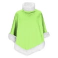 thumbnail image 6 of Women's Christmas Oversized Thick Faux Fur Collar Shawl Warm Homewear Poncho Green Free Size, 6 of 6