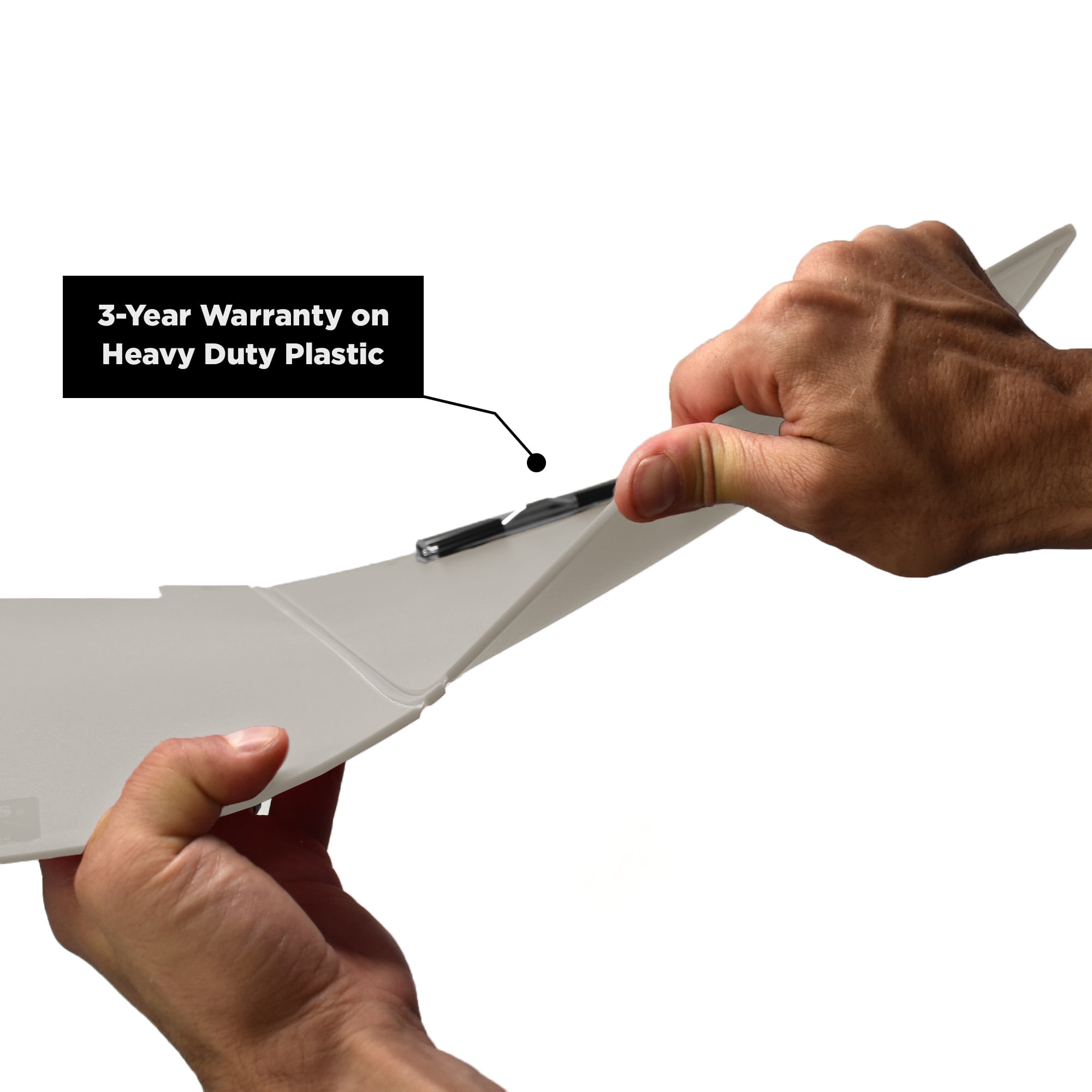 Carstens Heavy Duty Low-Profile Clipboard with Cover – Plastic, Almond