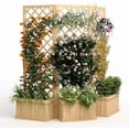 thumbnail image 5 of EastVita Cedar Privacy Screen Planter Combo Freestanding Hinged Panels Built In Drainage for Patio Deck Backyard, 5 of 5