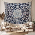thumbnail image 2 of Blue Boho Small Tapestry for Bedroom Wall Hanging Tapestry, Modern Geometric Abstract Art Vintage Ceiling Backdrop Tapestries Poster Blanket Wall Decor for Teens Room Living Room Dorm 23" x 28", 2 of 8