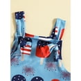 thumbnail image 4 of Wassery 4th of July Toddler Girls Summer Casual Sling Jumpsuit Sleeveless Stars Stripe/Ice Cream Print Romper Infant Independence Day Clothes 12M-5T, 4 of 9