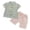 A Green, variant on Boys Chinese Traditional Summer Outfits Short Sleeve Mandarin Collared Shirts Tops and Elastic Waist Shorts Tang Suits Blue