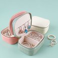 thumbnail image 3 of Guardurnaity Caja de joyería rectangular de PU para mujer, organizador de adornos, pendientes, anillos decorativos, caja de almacenamiento, soporte de Ropa, zapatos y accesorios Miscelánea Blanco Guardurnaity AP016104-02, 3 of 6