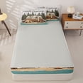thumbnail image 4 of Castle Fairy Forest Camper Art Zipper Full Size Comforter Sets with Fitted Sheet and 2 Pillowcases,Happy Camping Zipper Bedding Set for Bedroom,Brown Green,4pcs,Grey Reversible, 4 of 6