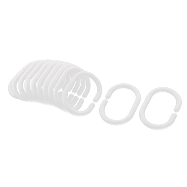 Gancho de cortina de Baño Unique Bargains 12 Pcs PLÁSTICO BLANCO C