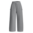 thumbnail image 4 of Inverlee Women's Drawstring Elastic High Waist Mini Side Cargo Pocket Wide Leg Sweatpants Oversized Baggy Casual Pants Gray (S-XXXL), 4 of 8