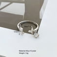 thumbnail image 3 of Fiudx Elegante Anillo de Estrella, Conjunto de Joyas de Cristal de Circón, Aleación Duradera, Ideal para Vestidos, Faldas y Blusas, Regal Perfecto, Accesorios para Mujer, Ocasiones Especiales, Diseño, 3 of 7