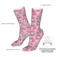 thumbnail image 4 of Salouo pink Holiday Joy Pattern Fun Novelty Crew Socks,Casual Athletic Socks Neutral Socks, 4 of 7