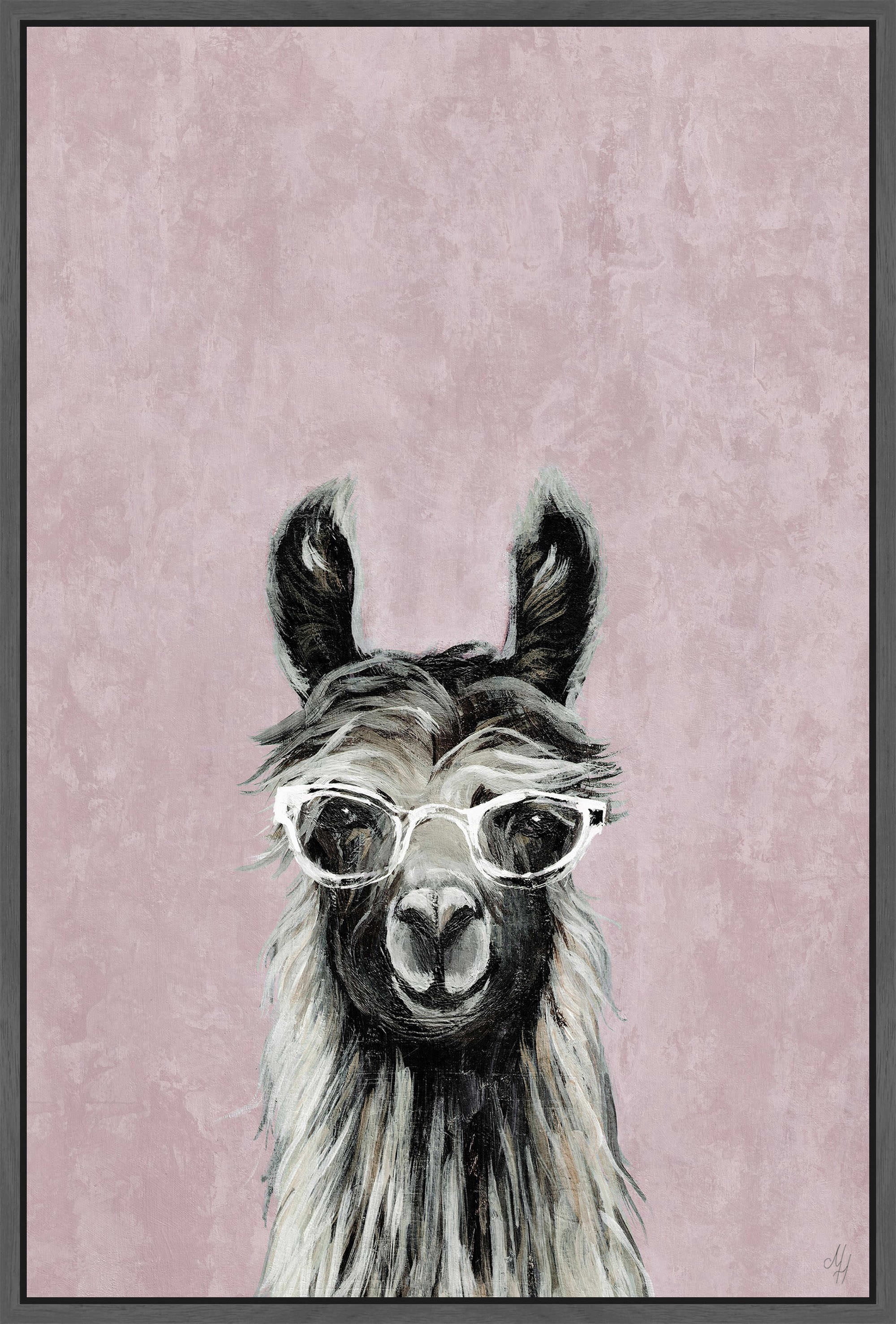 Llama Style Floater Framed Painting Print on Canvas