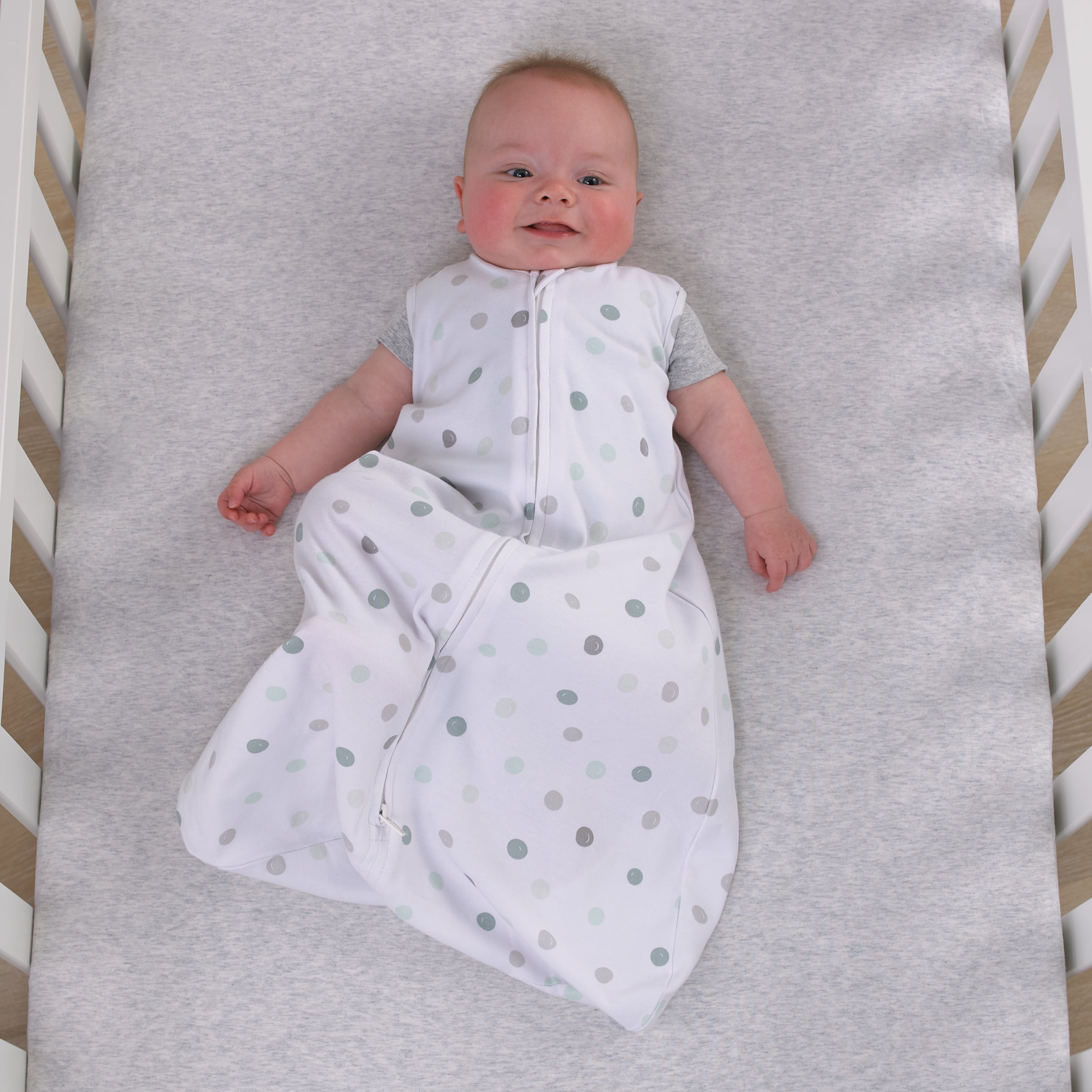 Parent's Choice Cream, Gray, and Sage Wearable Sleep Blanket, Small