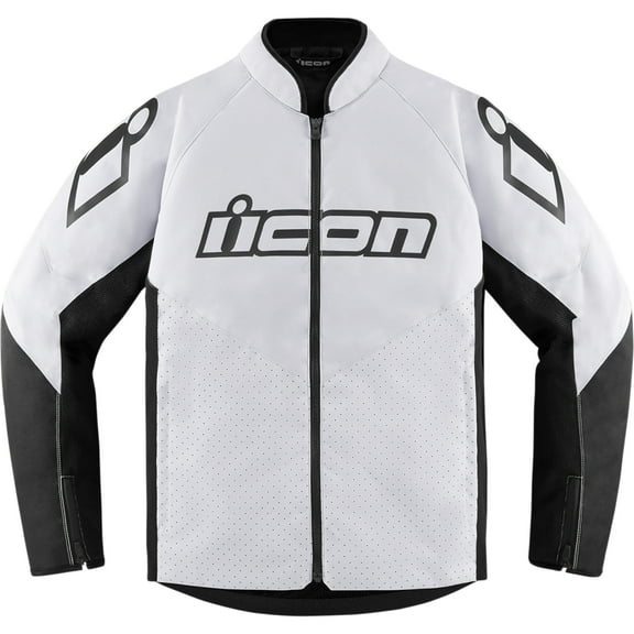 Icon Hooligan CE Mens Textile Motorcycle Jacket White LG