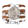 thumbnail image 1 of Mapa de puntos de 1945, Corea del Sur Pulsera de cuero Negro trenzado pulsera de cuerda de amor Unbranded M, 1 of 3