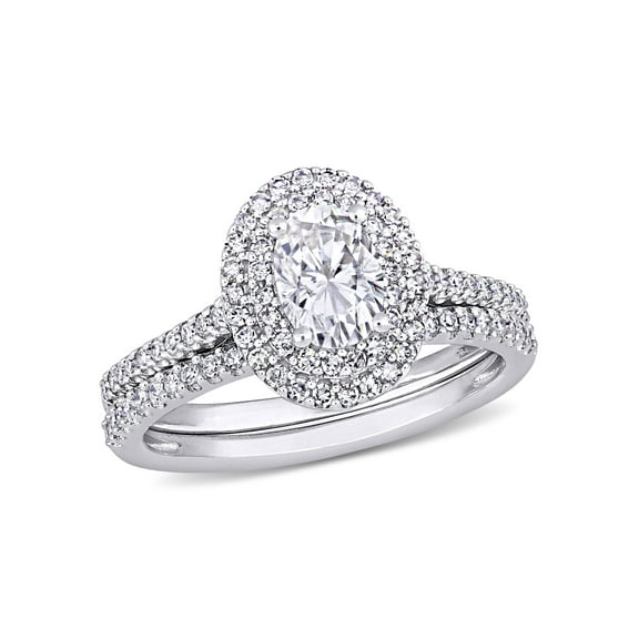 Everly Women's Created Moissanite and Diamond 14k White Gold Bridal Set