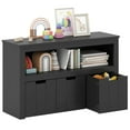 thumbnail image 1 of Costway Storage Cabinet 3 Drawer Chest with Wheels Large Storage Cube Shelf Black, 1 of 10