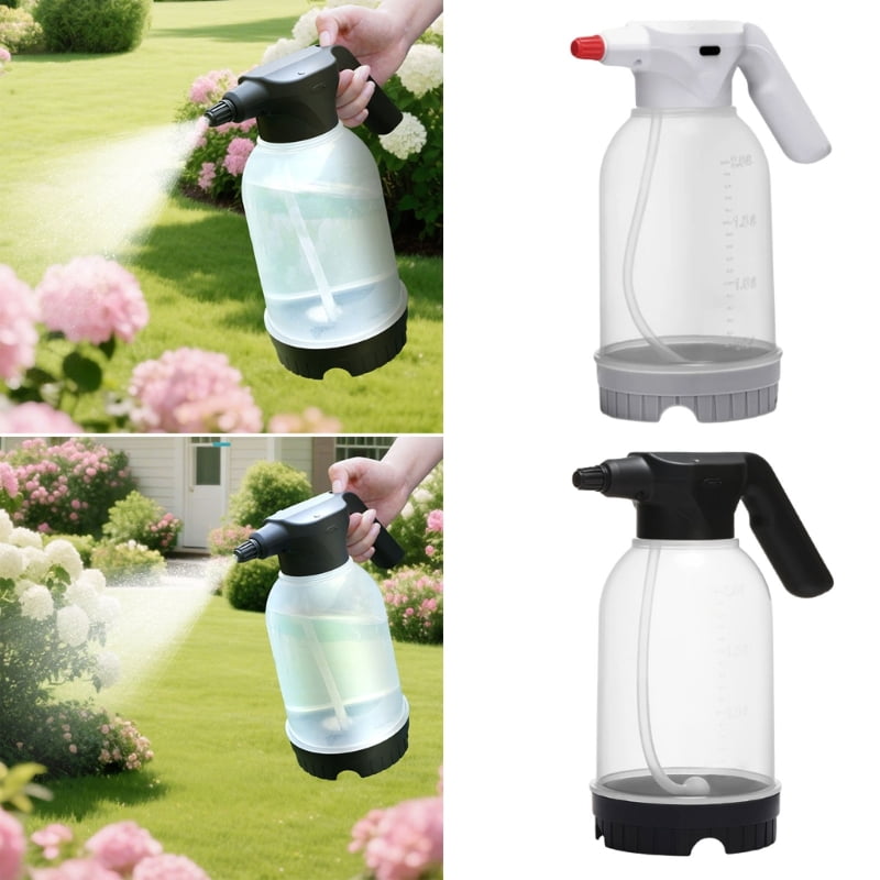AOOOWER Ergonomic Electric 2L Watering Can For Plant Adjustable Pressure Sprayed Bottle