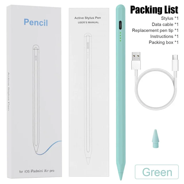 DEBGFS 1st 2nd Generation Pencil Pen Stylus For Apple iPad 6th 7th 8th 9th 10th Gen Pro,Green