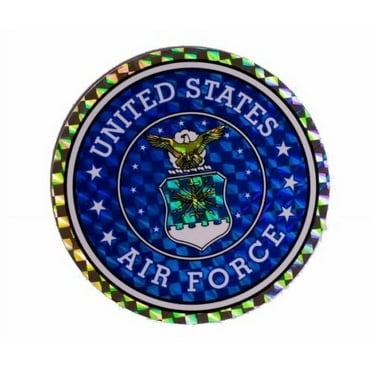 USAF United States Air Force Emblem Reflective Round Decal Bumper Sticker 3"