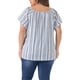 thumbnail image 3 of Blusa de vacaciones de mujer plus size bohemia de hombros descubiertos y manga corta con estampado 1X blanca, 3 of 6