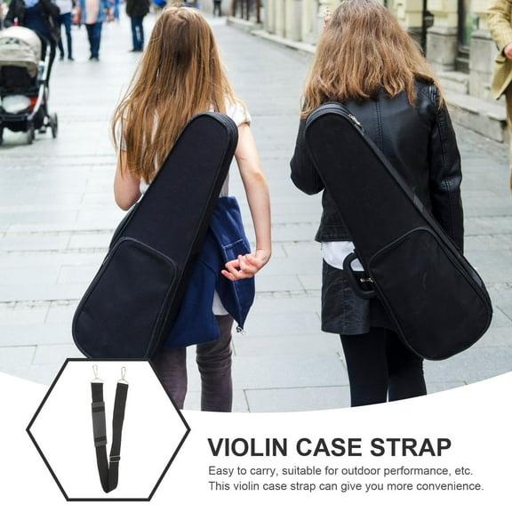 PBPBOX 2Pcs Adjustable Black Violin Storage Bag Straps with Thickened Padding and Strong Buckles