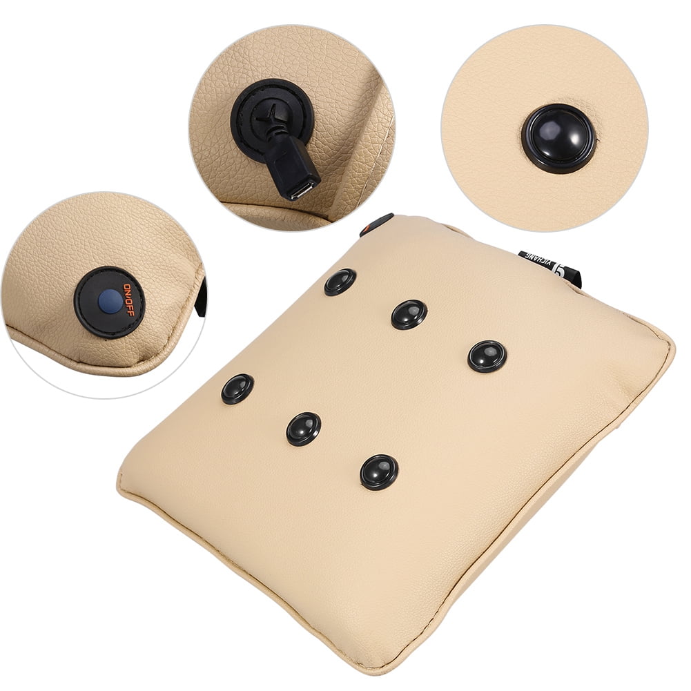 Tebru Electric Massage Pillow Soft Cotton Car Travel USB Neck Back