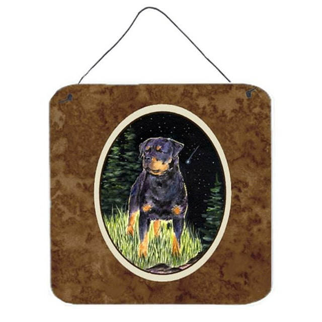 6 x 6 Po. Nuit Étoilée Rottweiler Impressions Murales Ou de Porte en Métal Aluminium