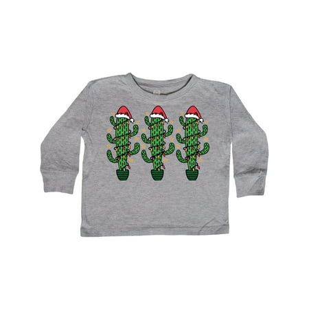 

Inktastic Christmas Funny Cactus Santa Gift Toddler Boy or Toddler Girl Long Sleeve T-Shirt